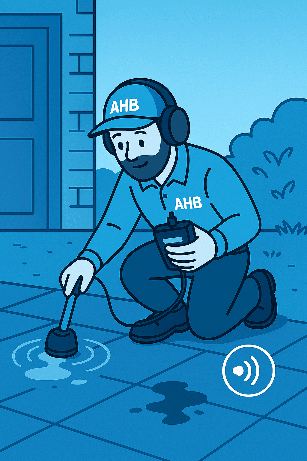 Slab water leak detection