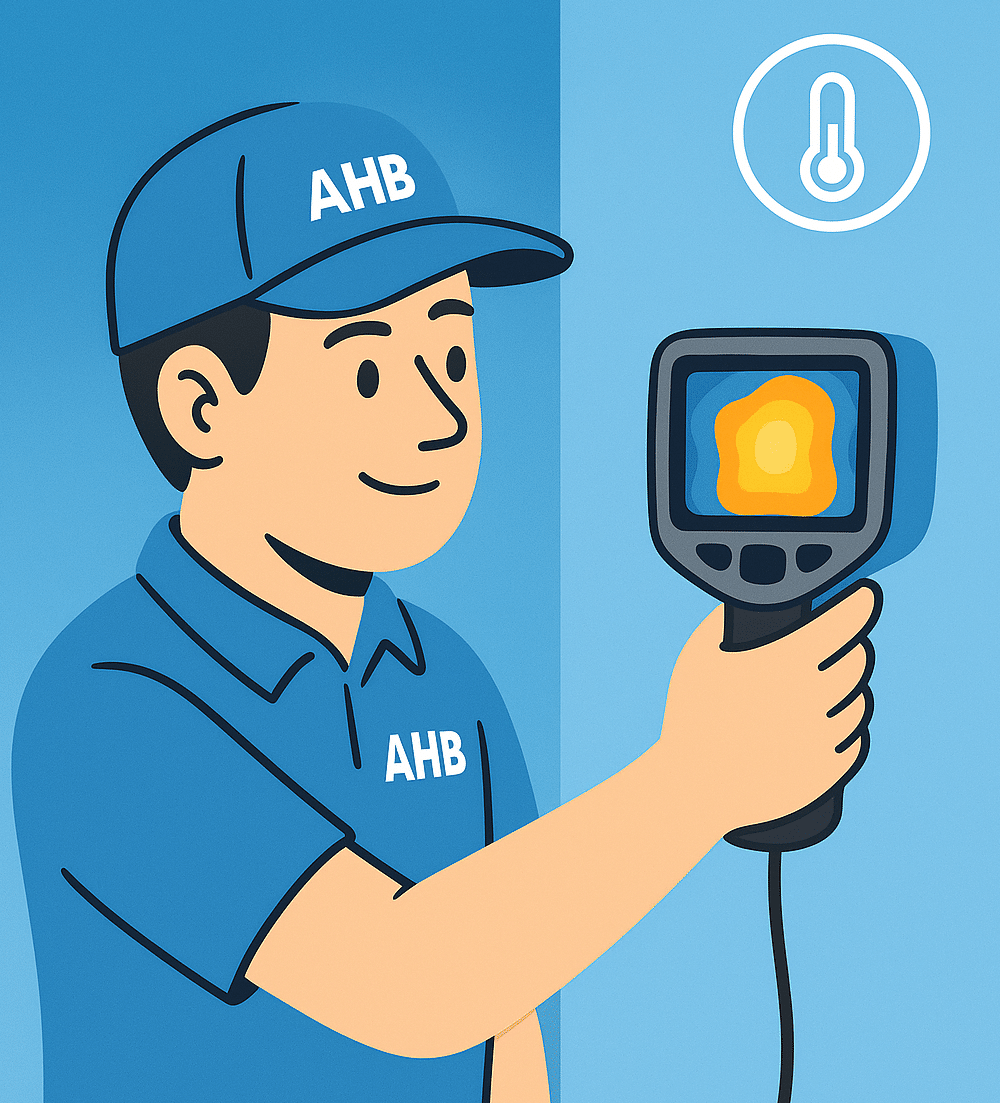 AHB Leak Detection specialist using thermal imaging equipment